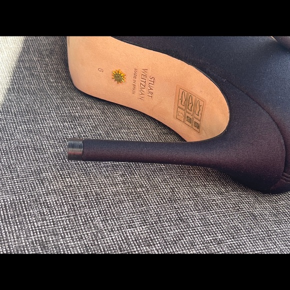 NEW Stuart Weitzman ULTRASTUART LEGGING 100 Boot Satin Stretch Black Size 6 - Picture 13 of 14